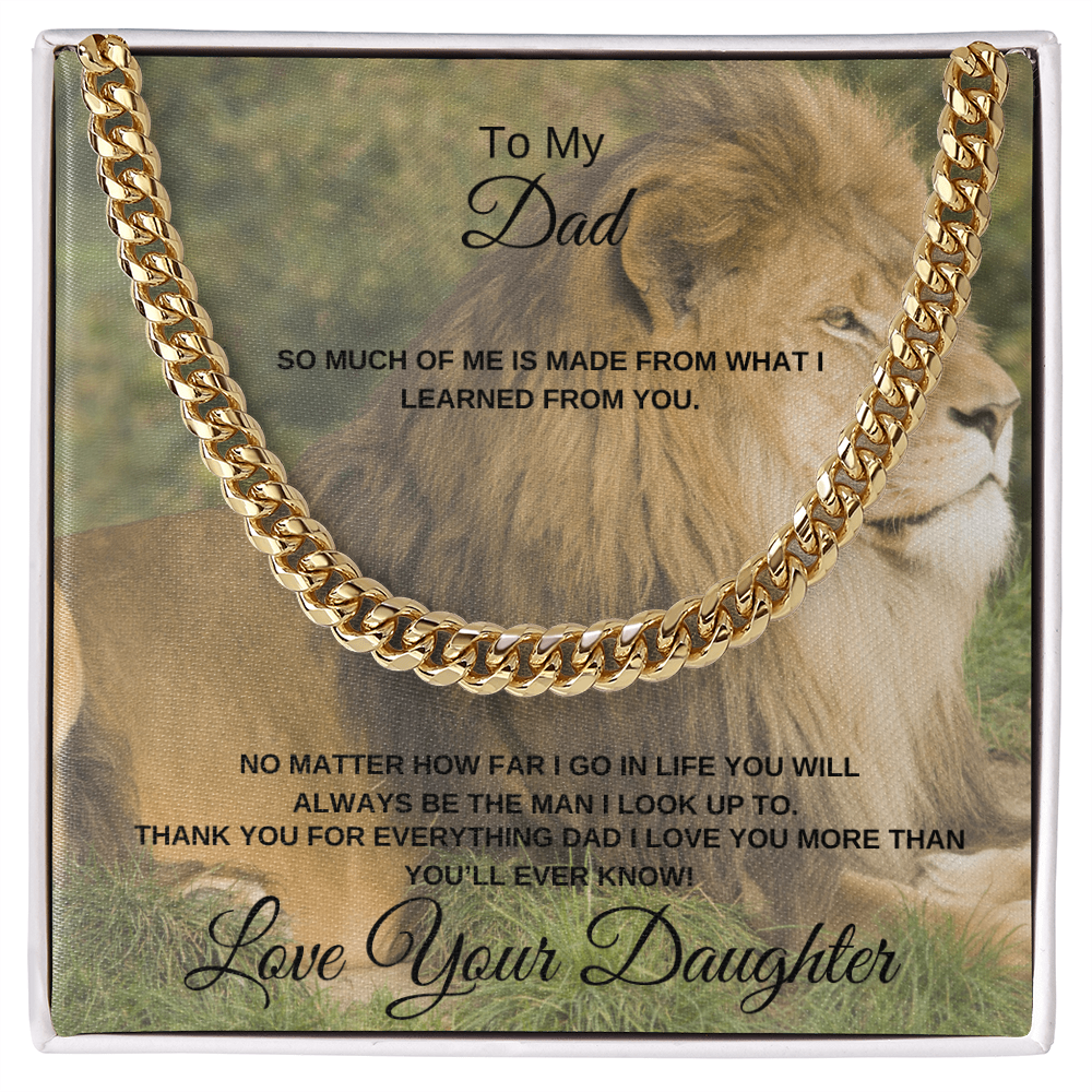 To My Dad From Daughter - Cuban Link Chain