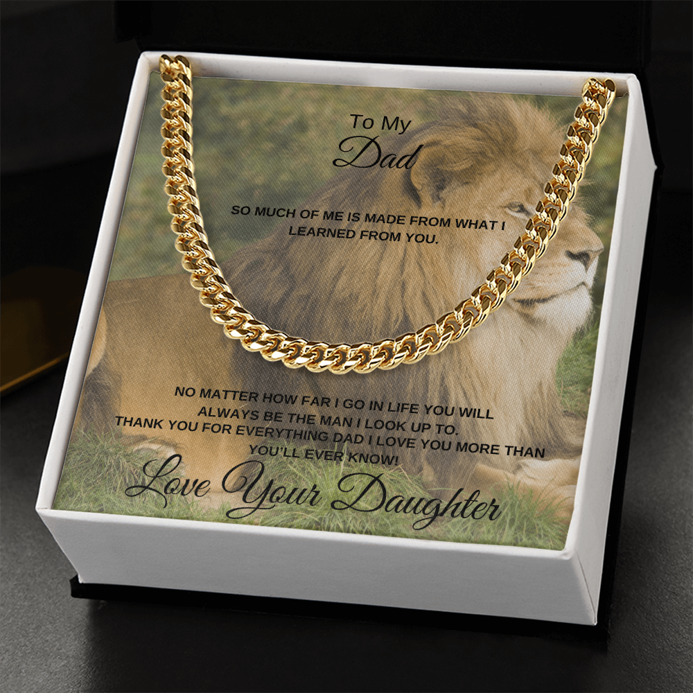 To My Dad From Daughter - Cuban Link Chain