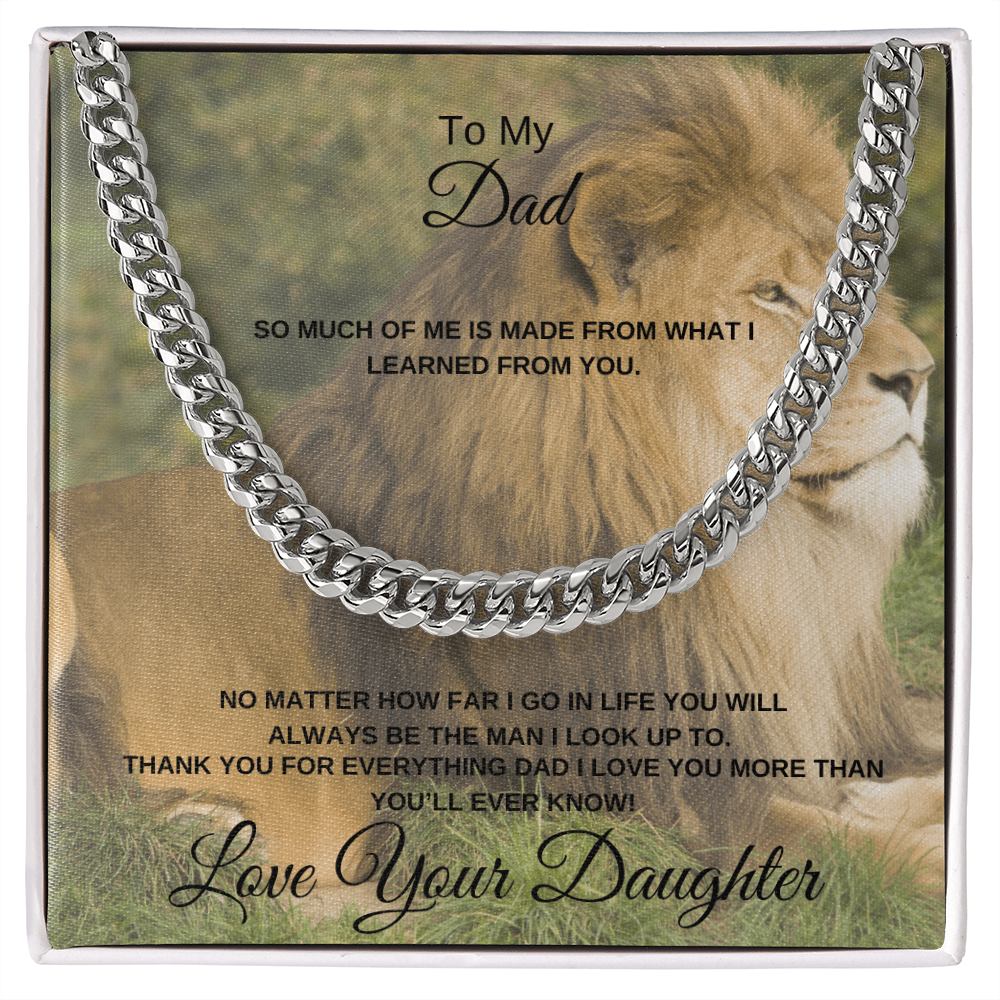 To My Dad From Daughter - Cuban Link Chain