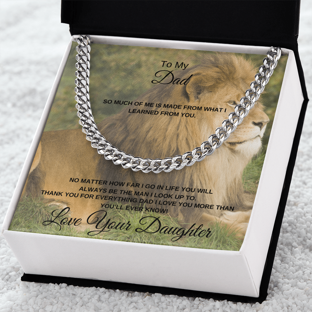 To My Dad From Daughter - Cuban Link Chain