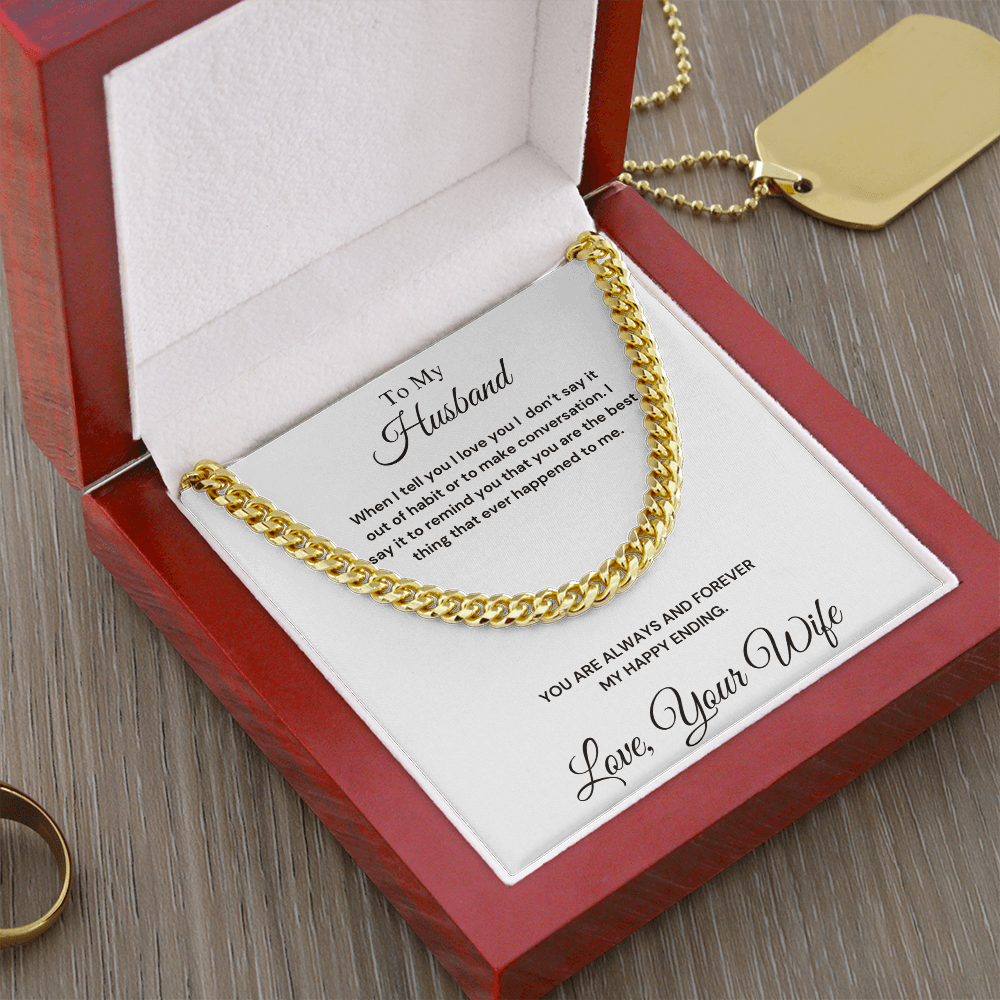 To My Husband - Cuban Link Chain