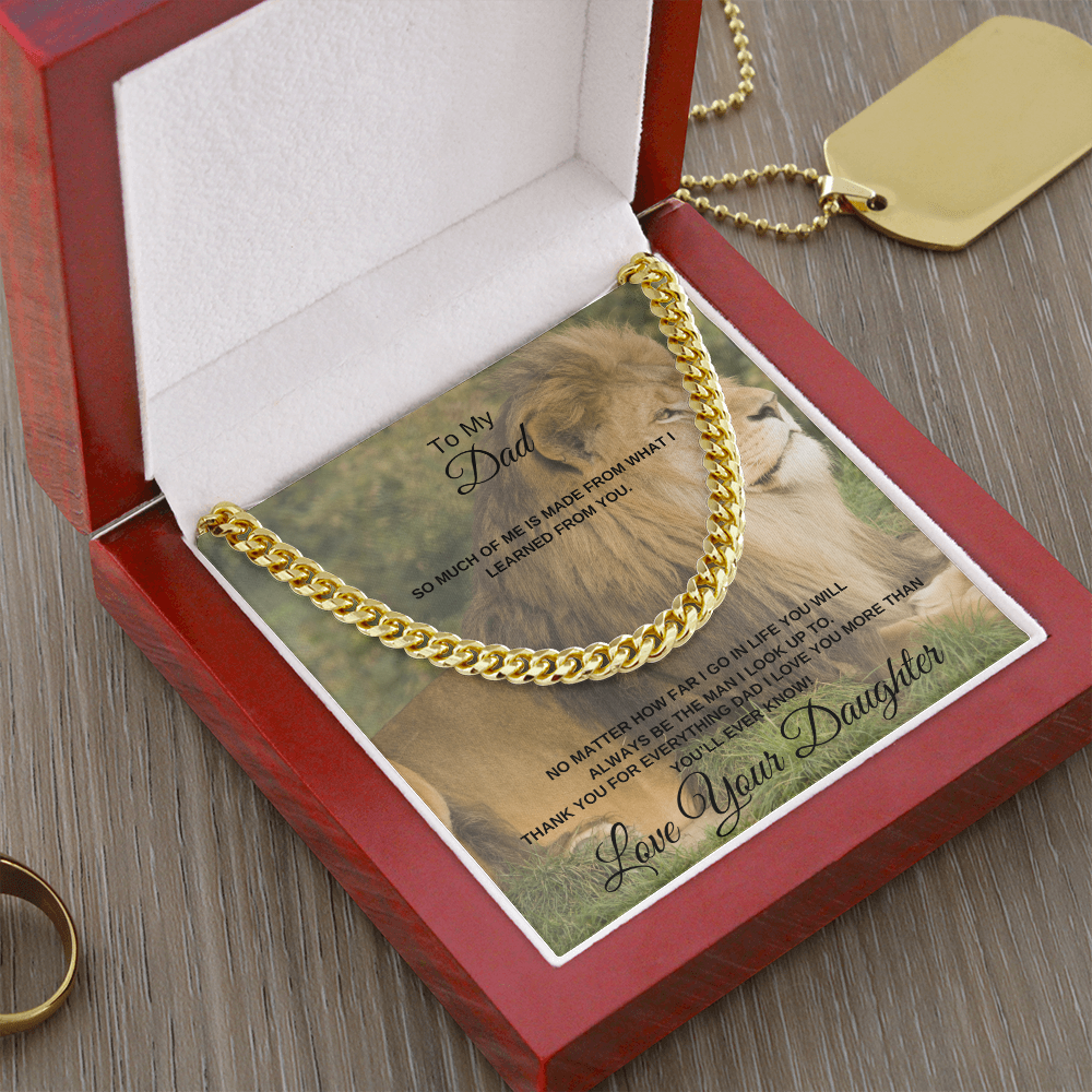 To My Dad From Daughter - Cuban Link Chain