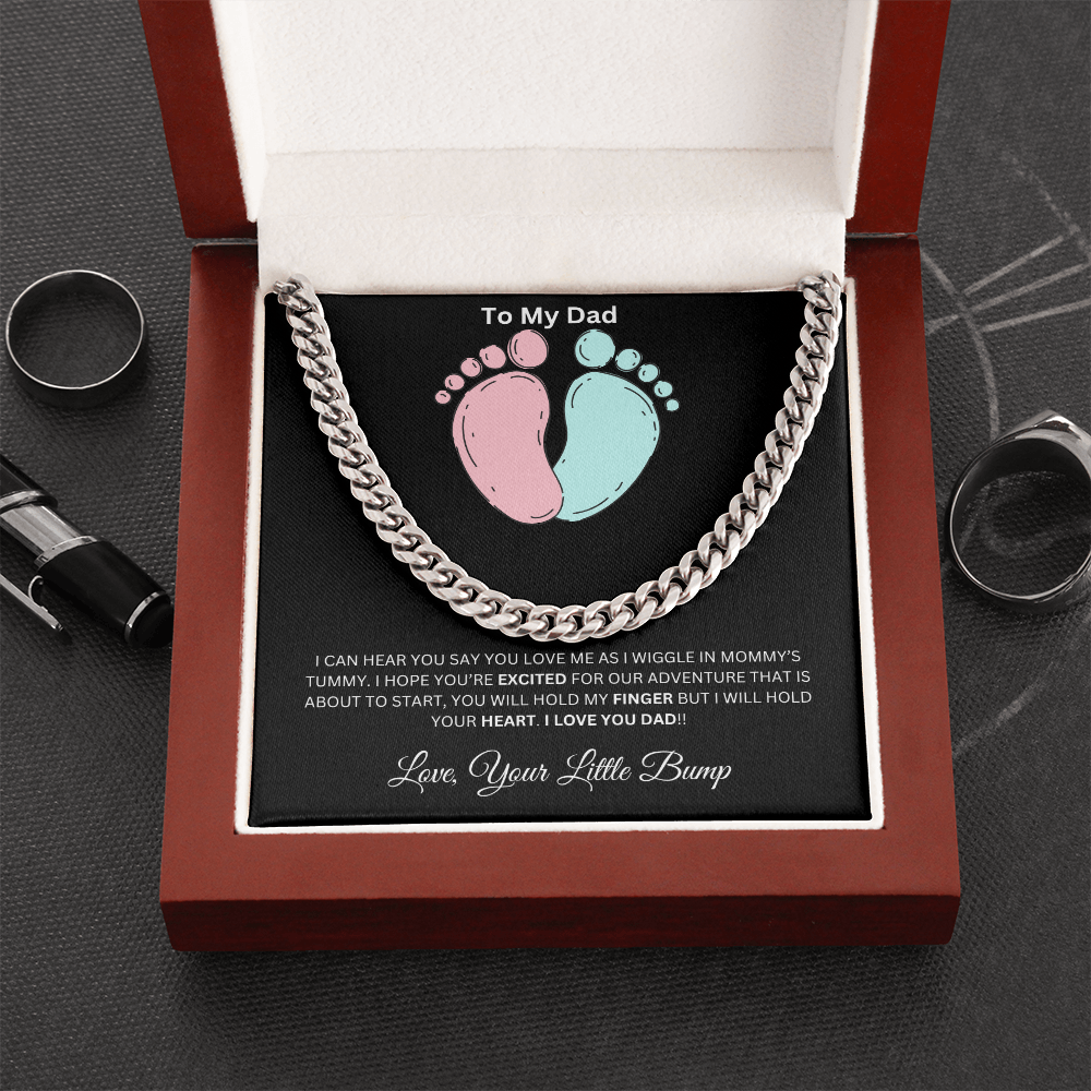 To My Dad From Your Little Bump - Cuban Link Chain