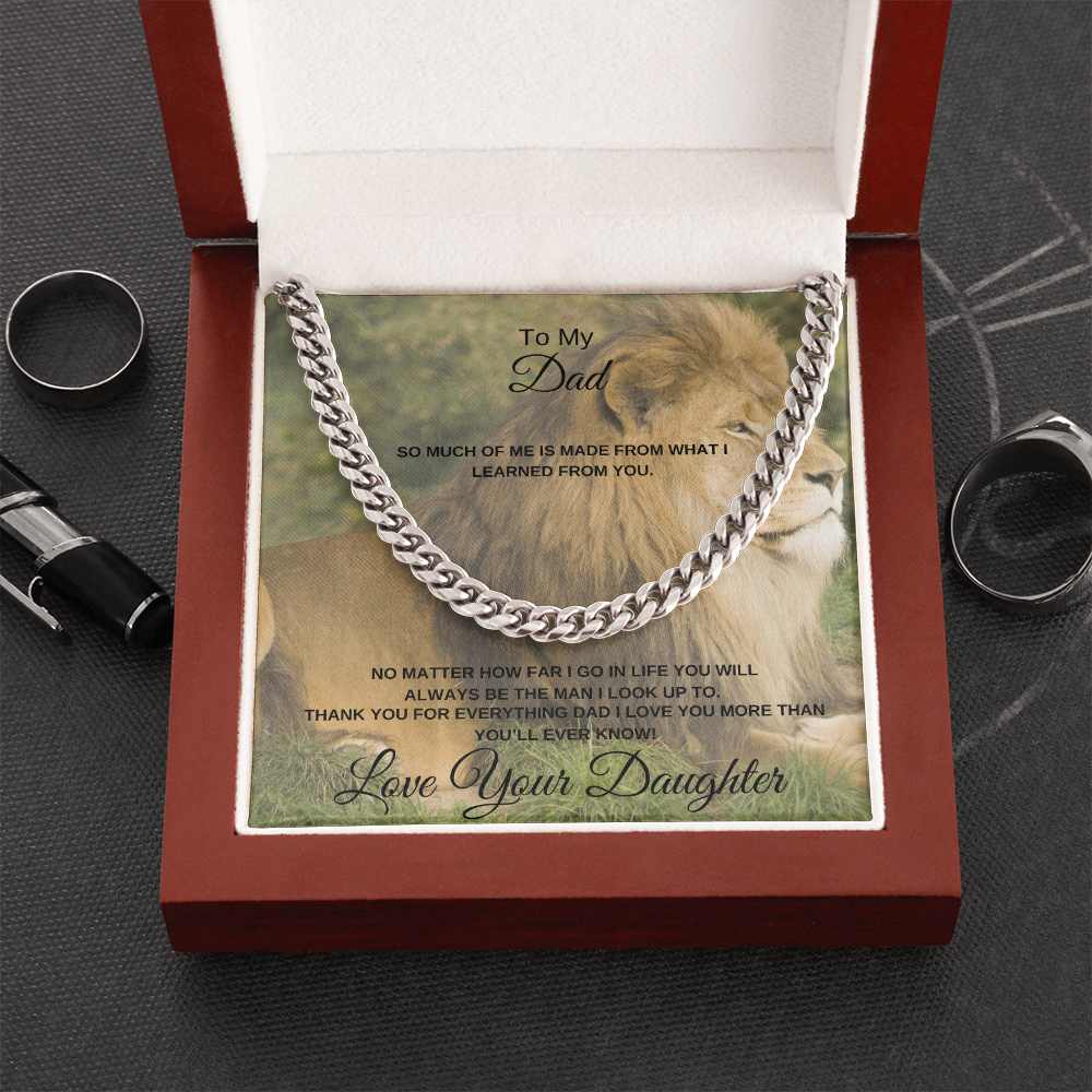 To My Dad From Daughter - Cuban Link Chain