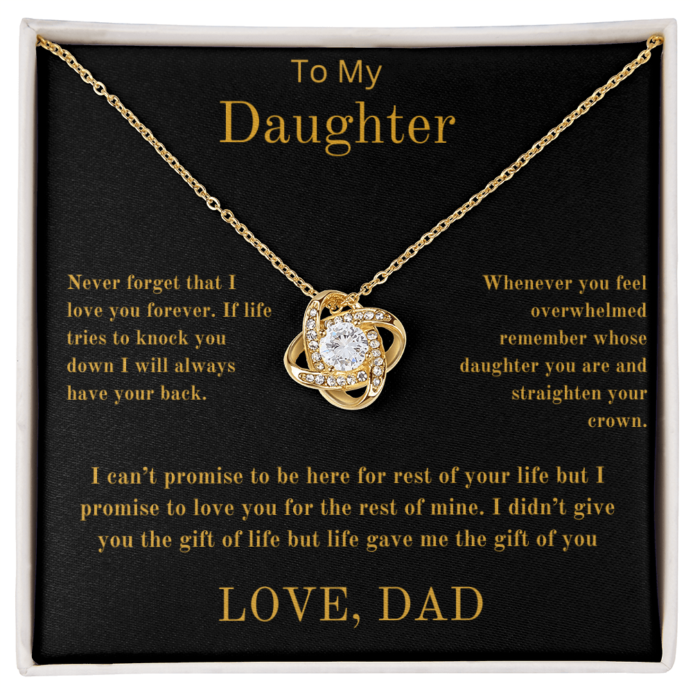 To My Daughter From Dad - Love Knot Necklace