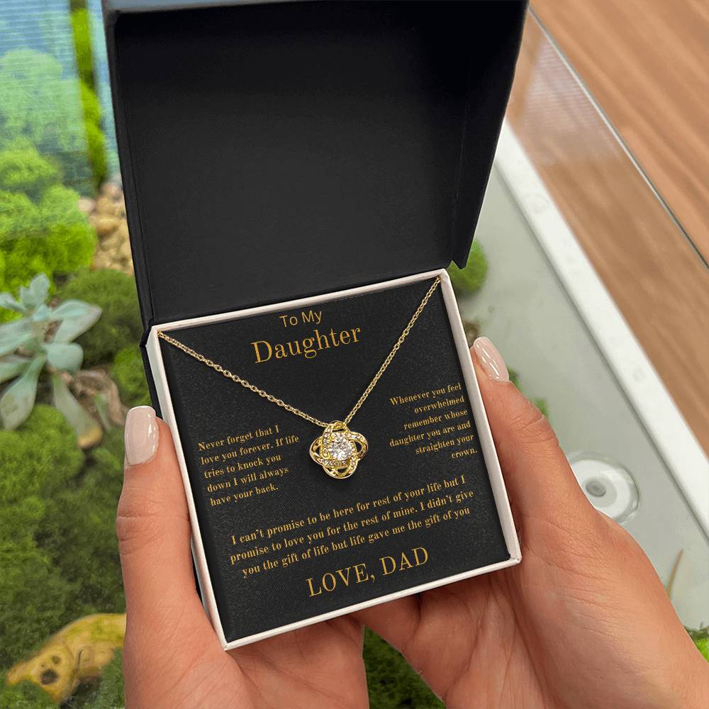 To My Daughter From Dad - Love Knot Necklace