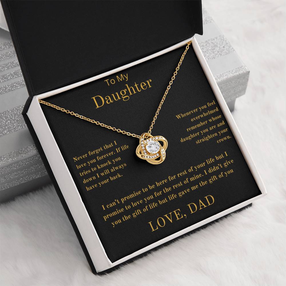 To My Daughter From Dad - Love Knot Necklace