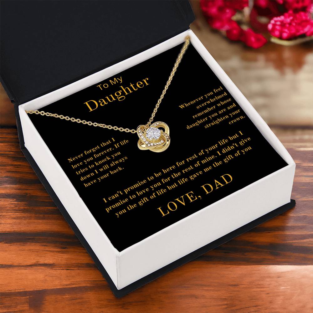 To My Daughter From Dad - Love Knot Necklace