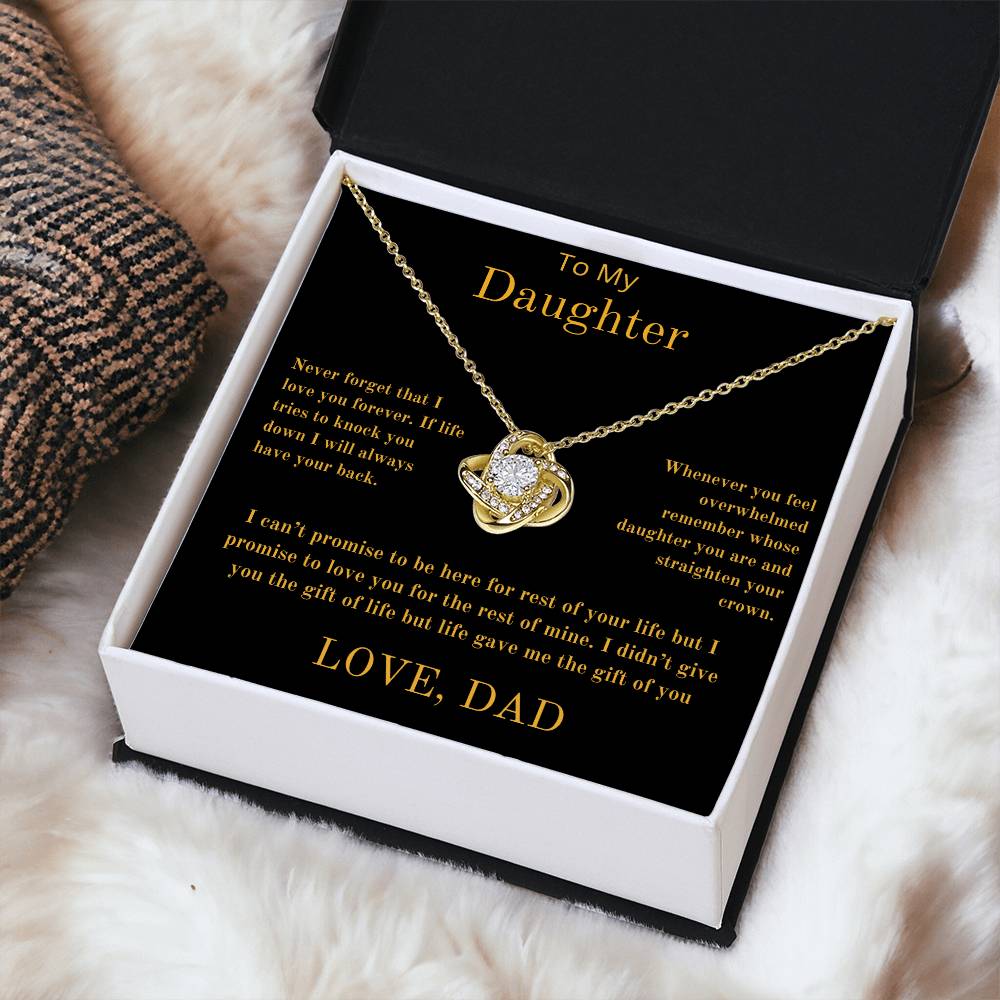 To My Daughter From Dad - Love Knot Necklace