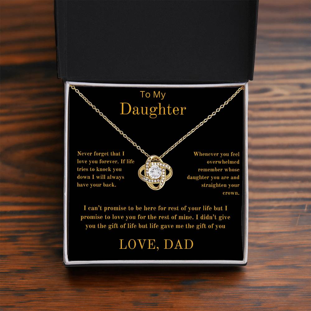 To My Daughter From Dad - Love Knot Necklace