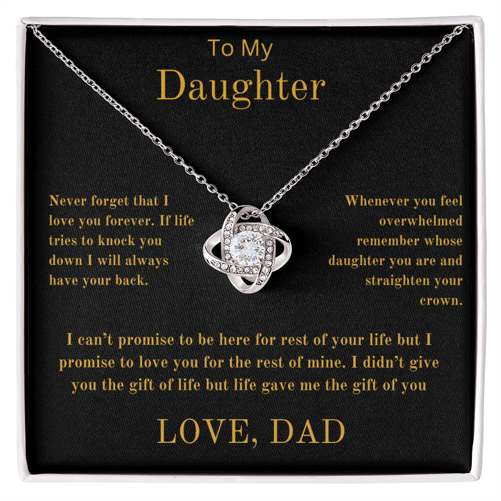To My Daughter From Dad - Love Knot Necklace