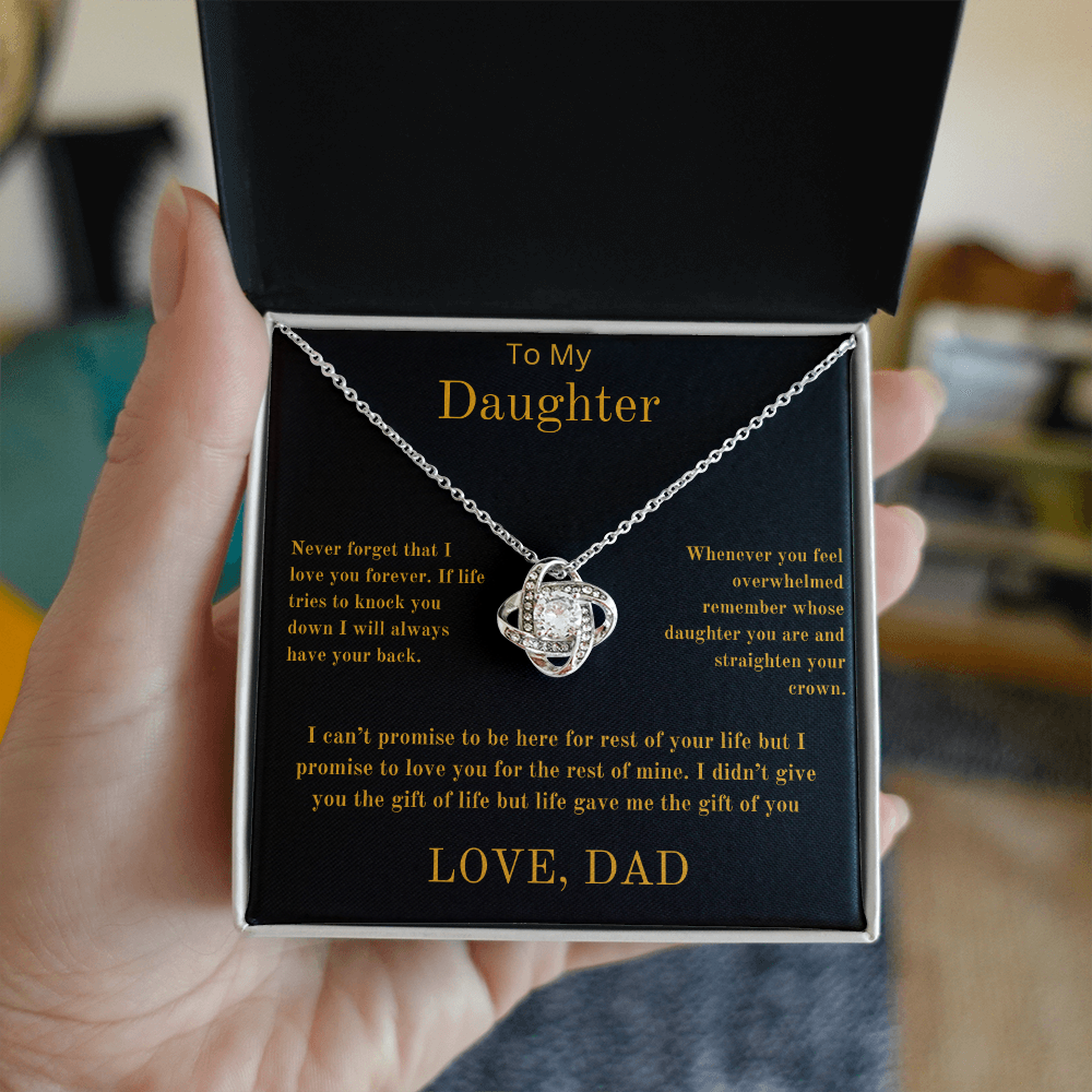 To My Daughter From Dad - Love Knot Necklace