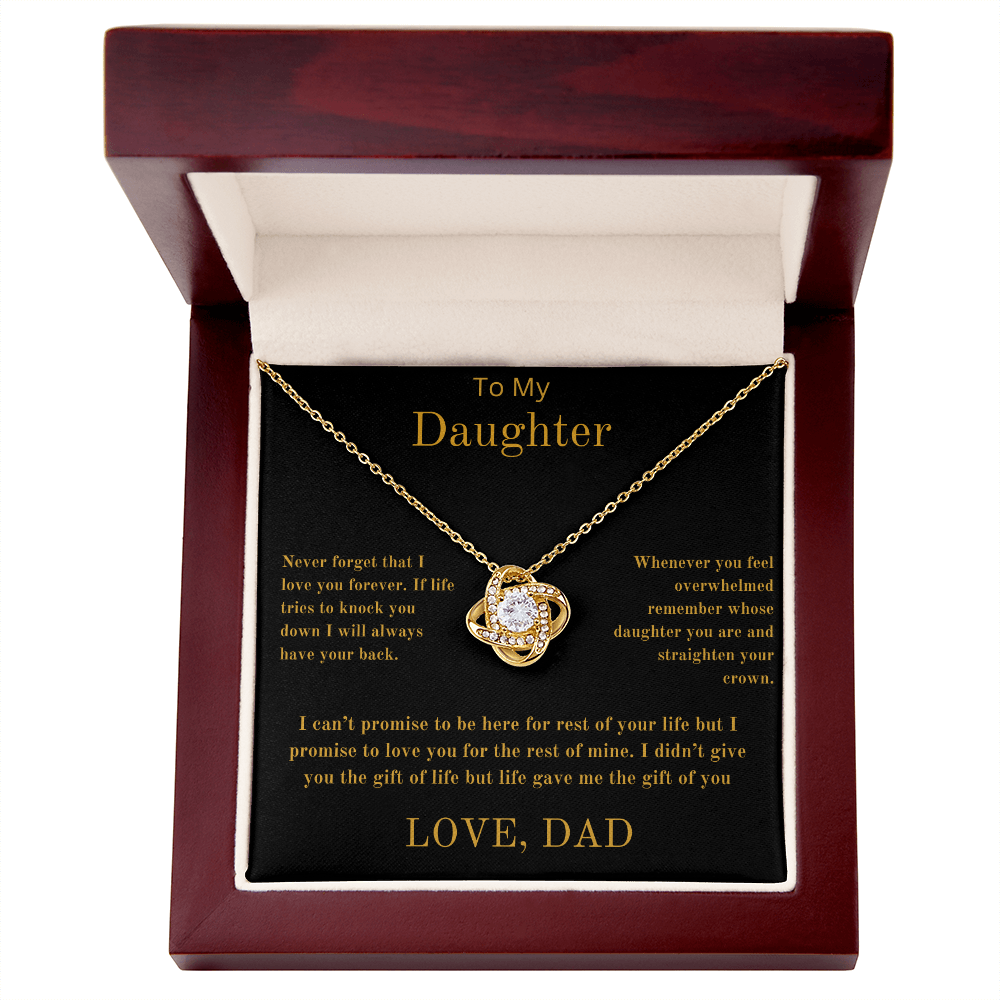 To My Daughter From Dad - Love Knot Necklace