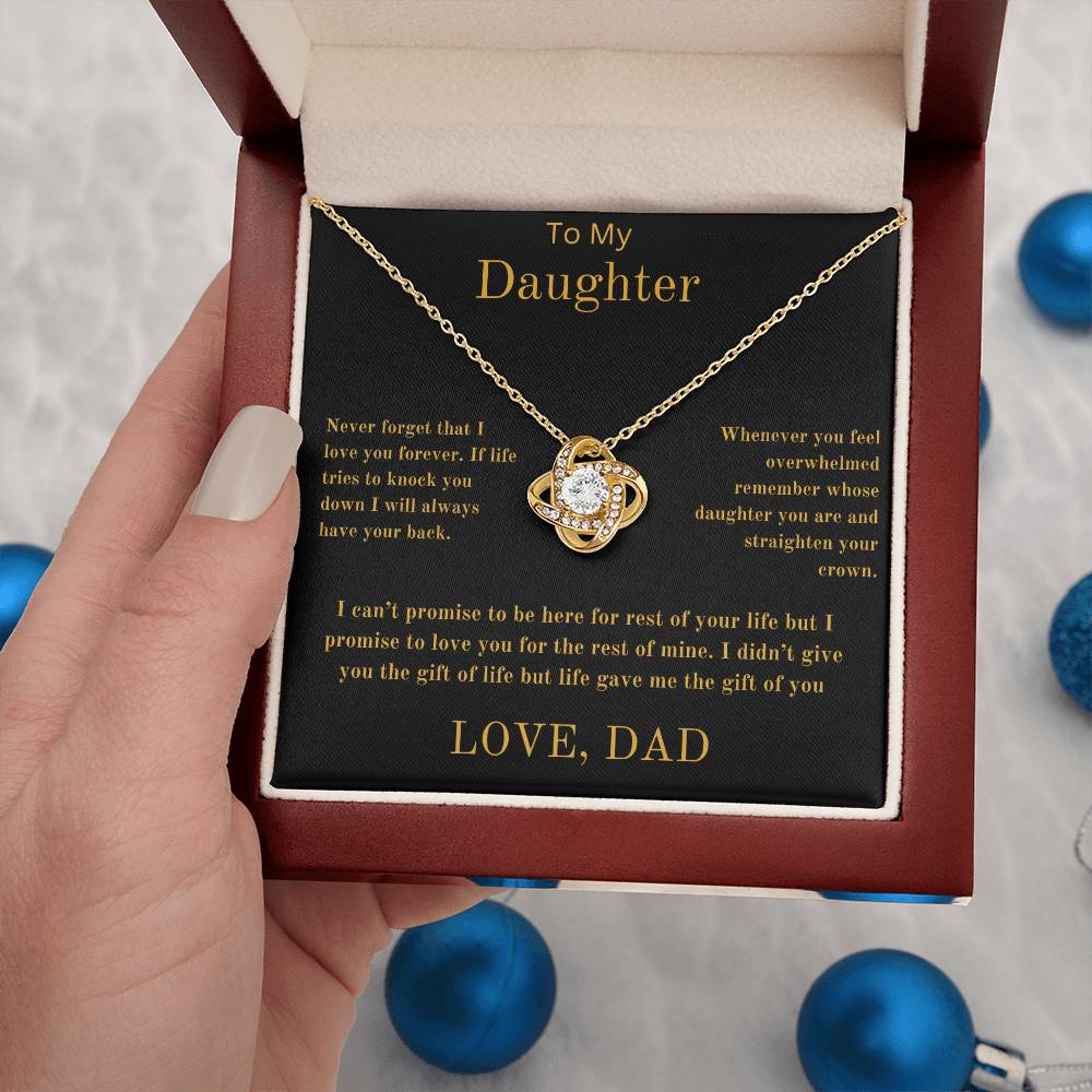 To My Daughter From Dad - Love Knot Necklace