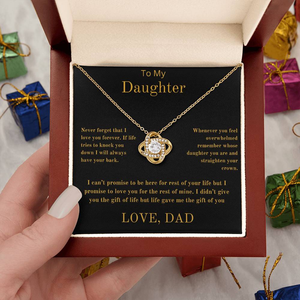 To My Daughter From Dad - Love Knot Necklace