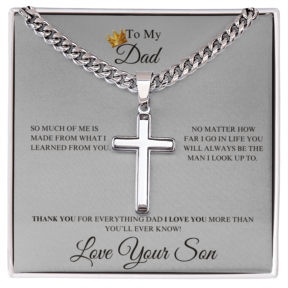 To My Dad From Your Son - Cuban Link Chain With Cross