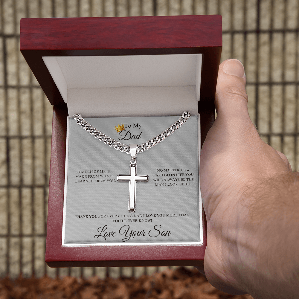 To My Dad From Your Son - Cuban Link Chain With Cross