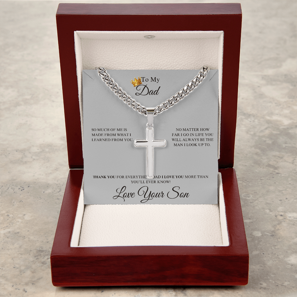 To My Dad From Your Son - Cuban Link Chain With Cross