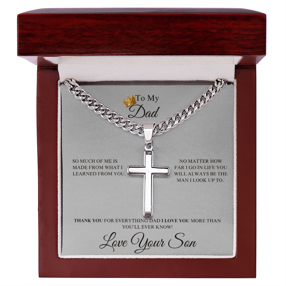 To My Dad From Your Son - Cuban Link Chain With Cross
