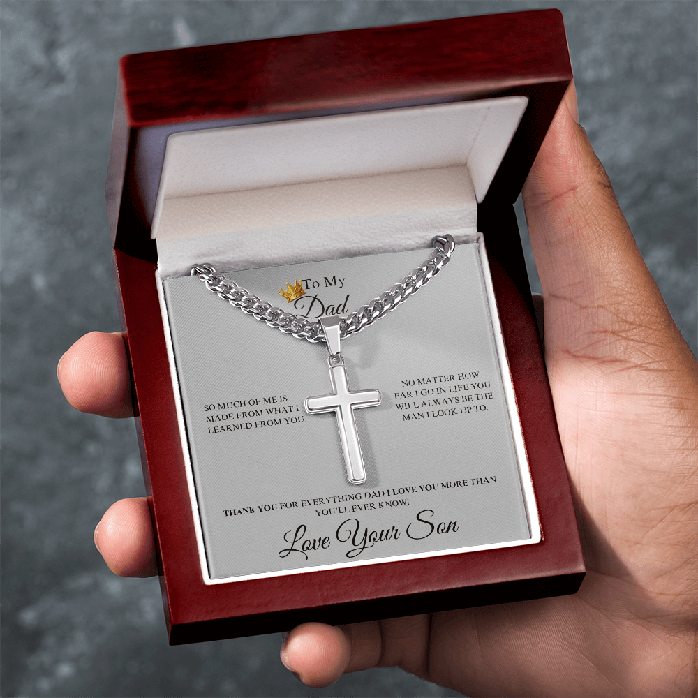 To My Dad From Your Son - Cuban Link Chain With Cross