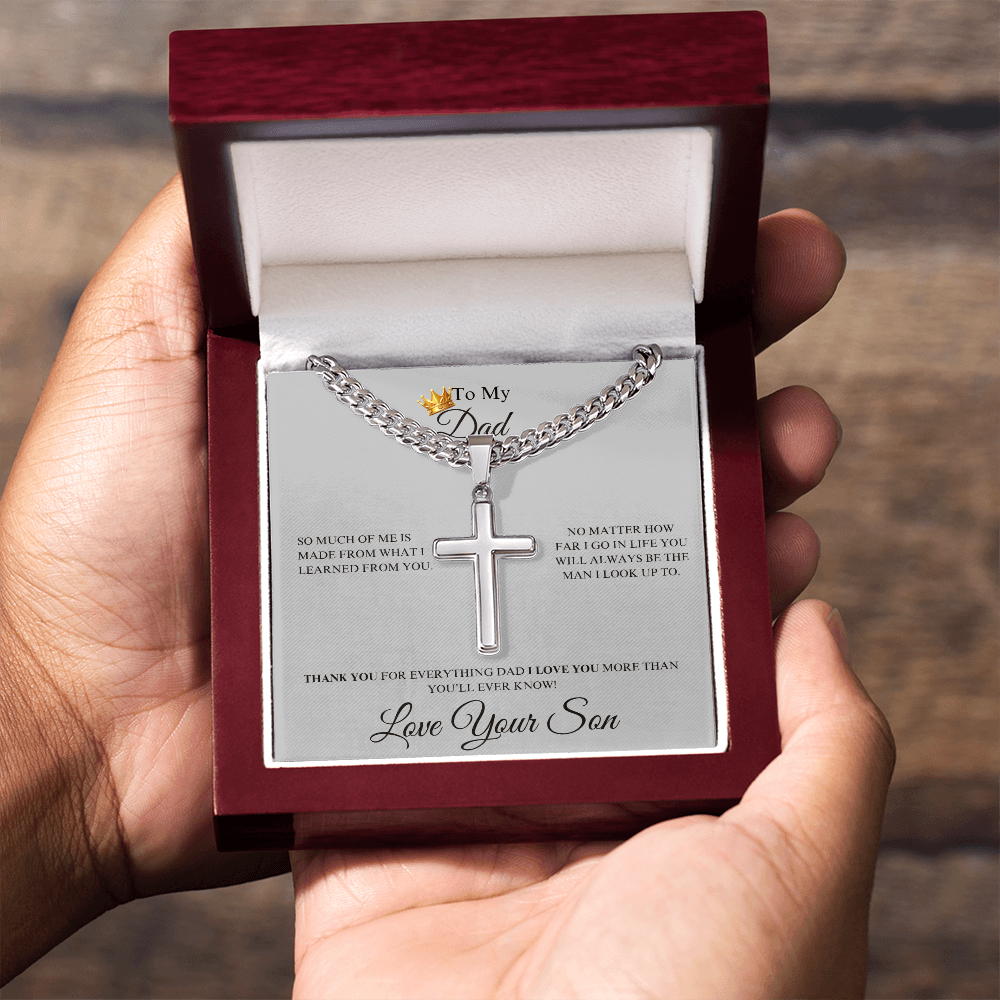 To My Dad From Your Son - Cuban Link Chain With Cross