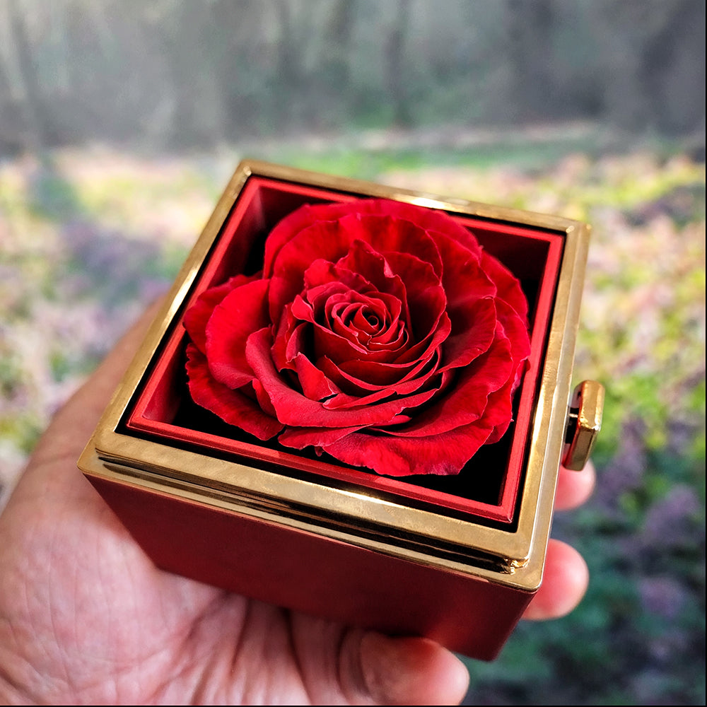 To My Daughter From Mom - Love Knot Necklace With Rotating Rose Box