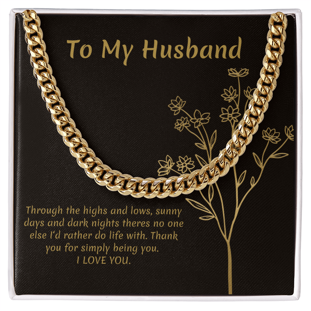 To My Husband - Cuban Link Chain