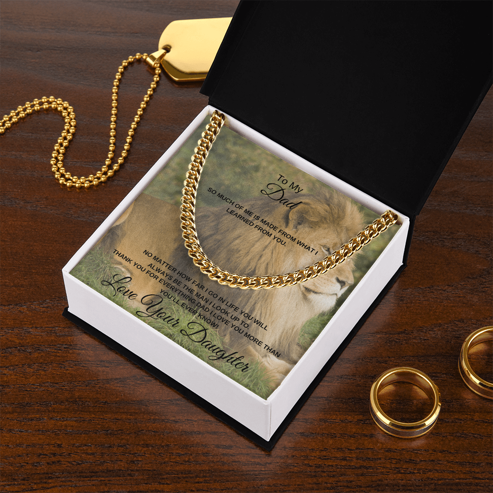 To My Dad From Daughter - Cuban Link Chain