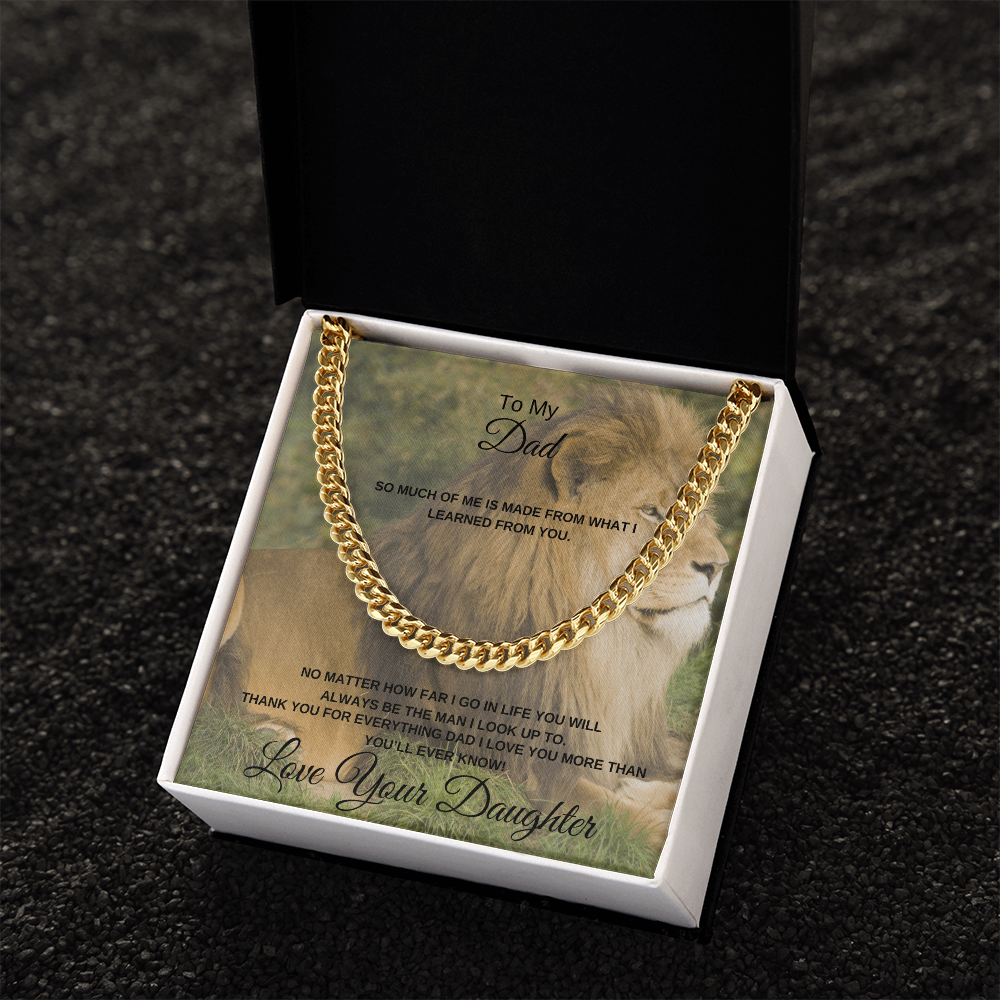 To My Dad From Daughter - Cuban Link Chain