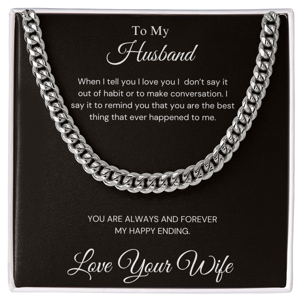 To My Husband - Cuban Link Necklace