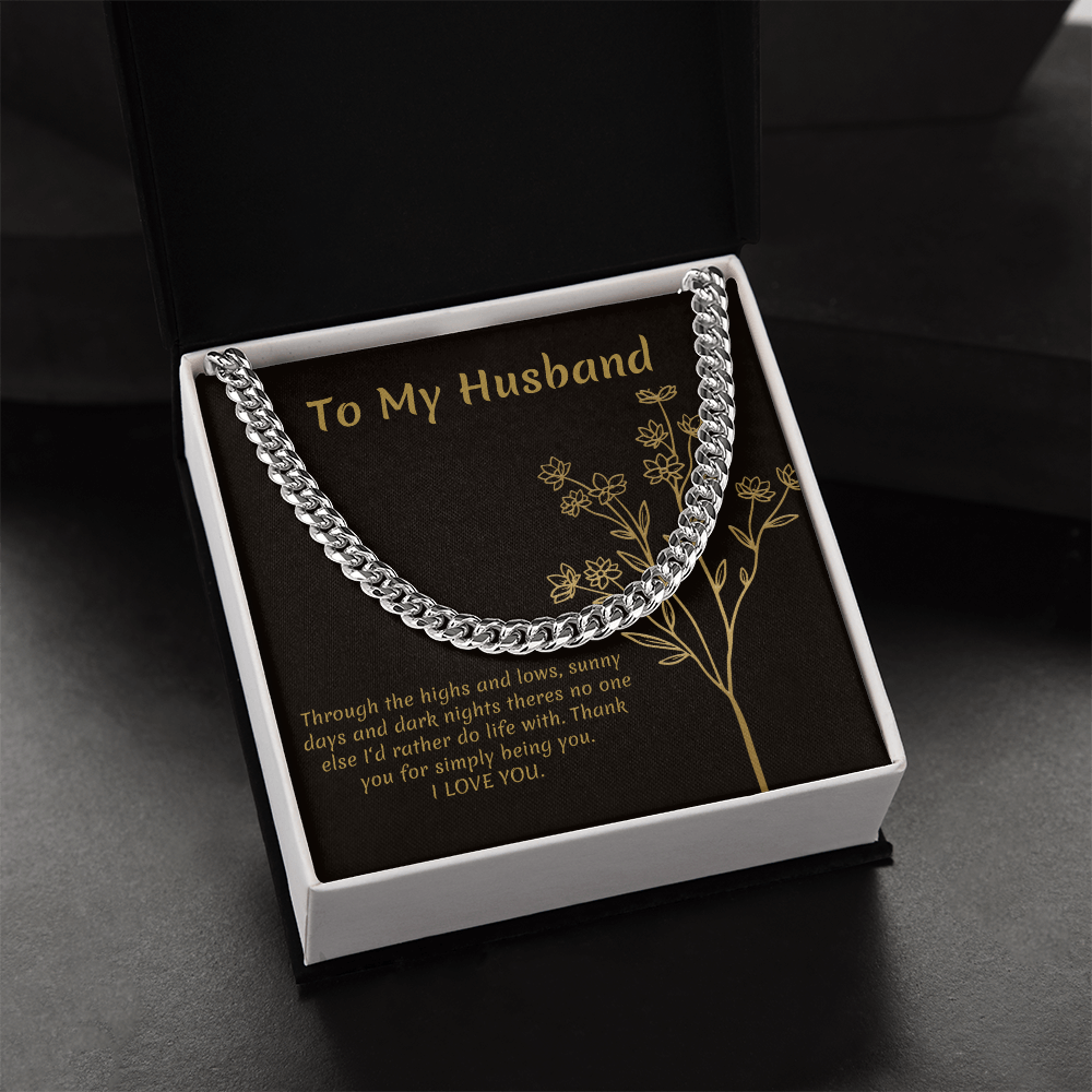 To My Husband - Cuban Link Chain