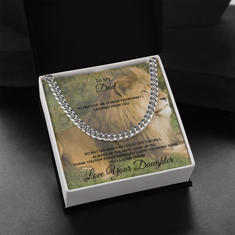 To My Dad From Daughter - Cuban Link Chain