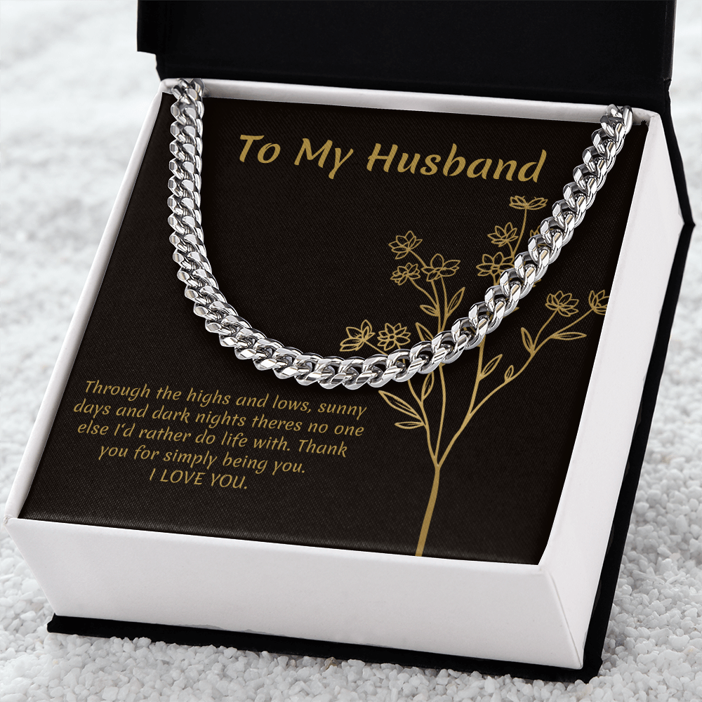 To My Husband - Cuban Link Chain