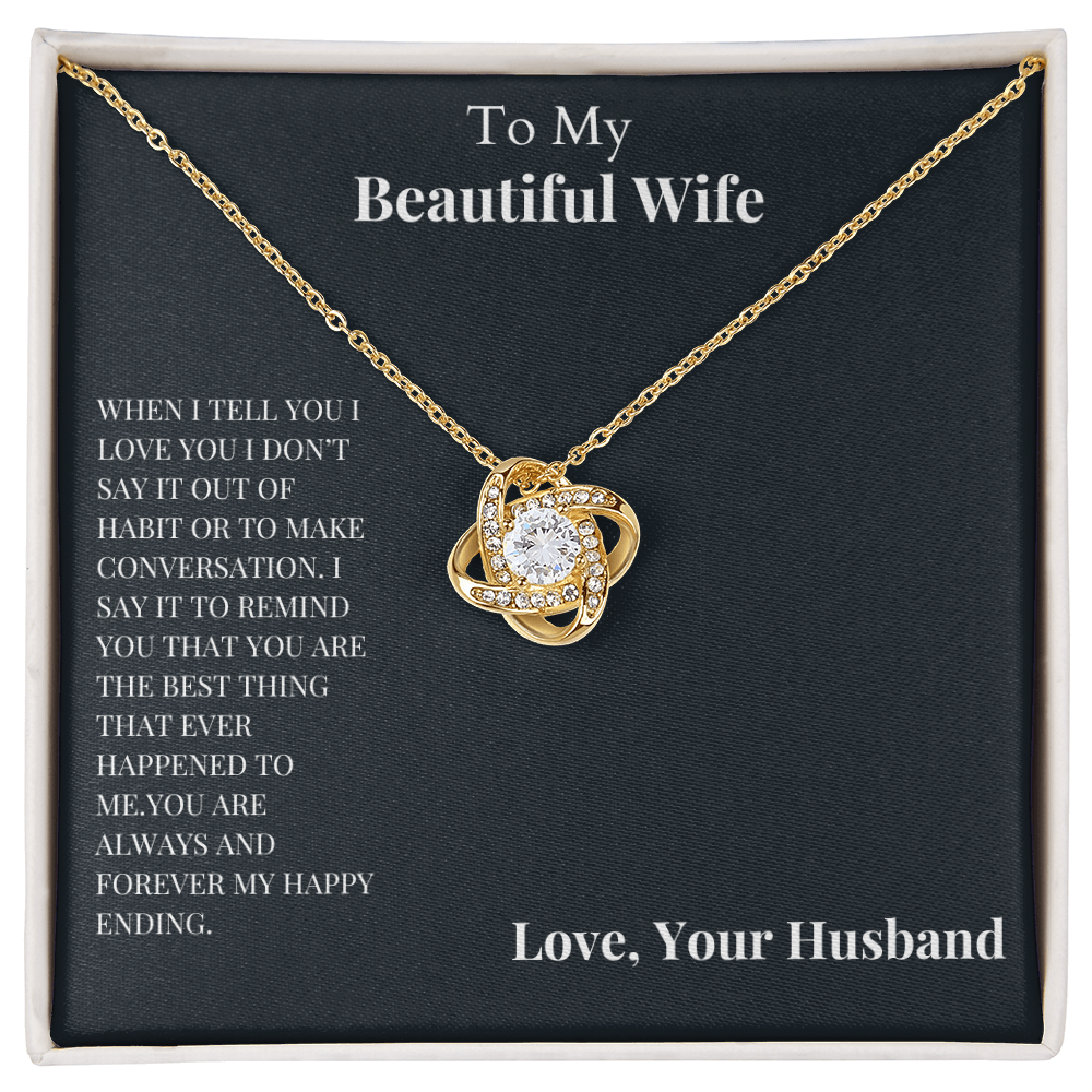 To My Wife -  Love Knot Necklace
