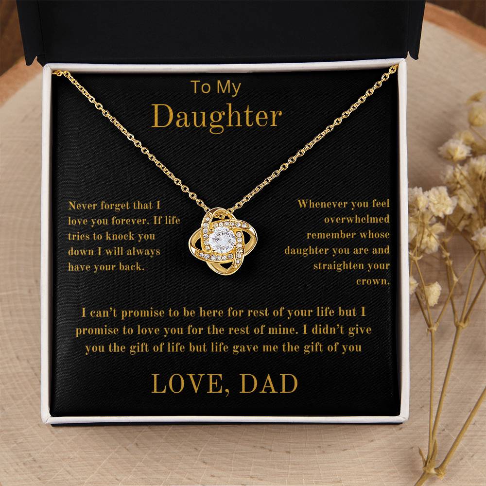 To My Daughter From Dad -  Love Knot Necklace
