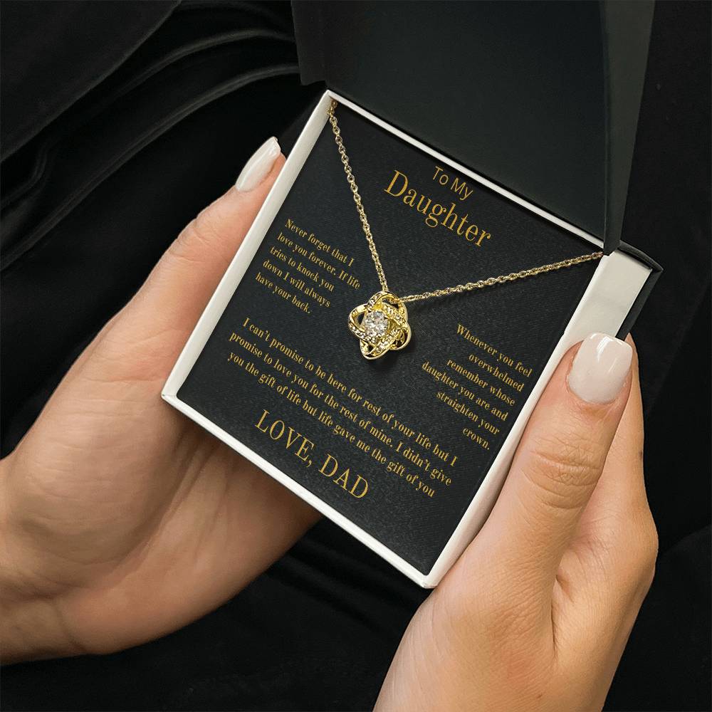To My Daughter From Dad -  Love Knot Necklace