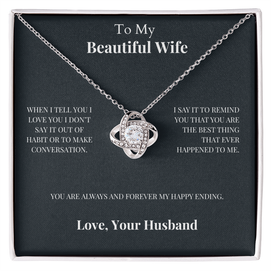 To My Wife - Love Knot Necklace