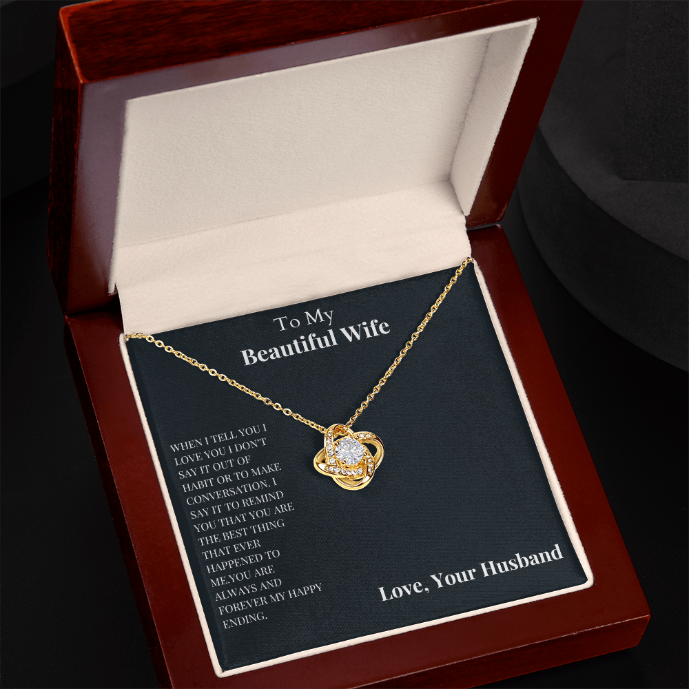To My Wife -  Love Knot Necklace