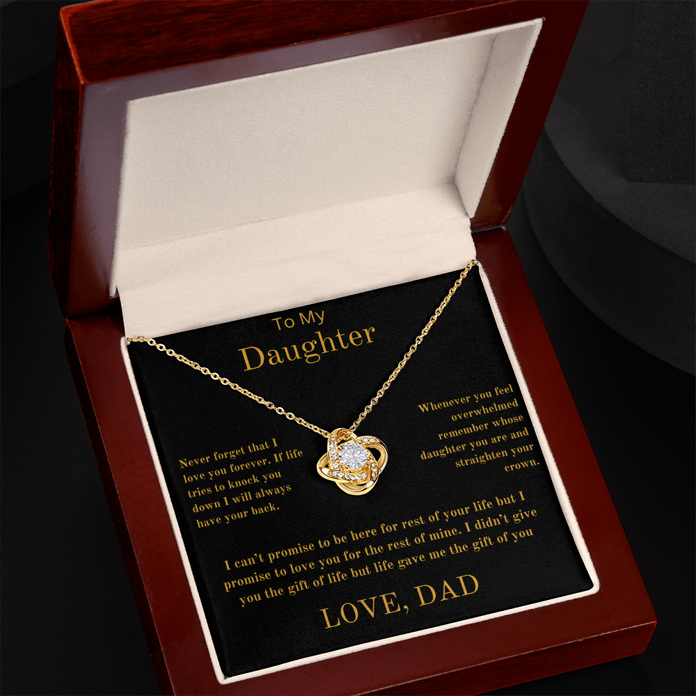 To My Daughter From Dad -  Love Knot Necklace