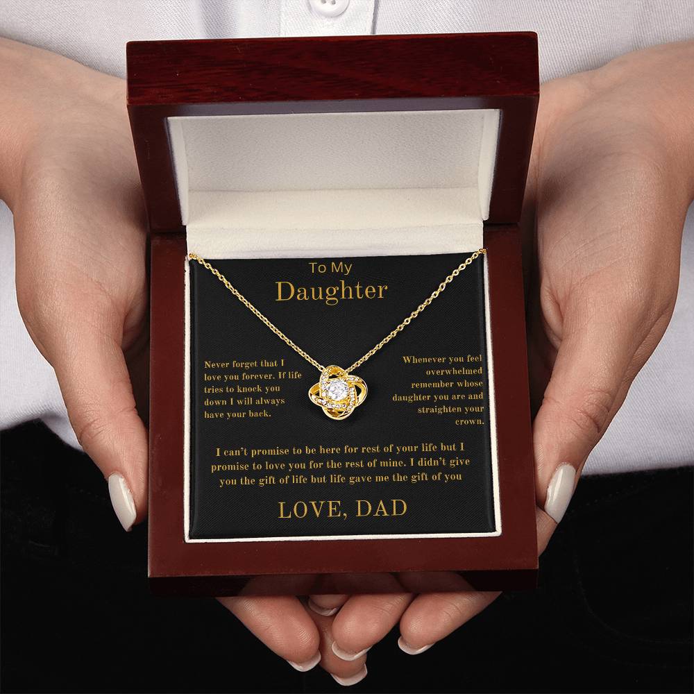 To My Daughter From Dad -  Love Knot Necklace