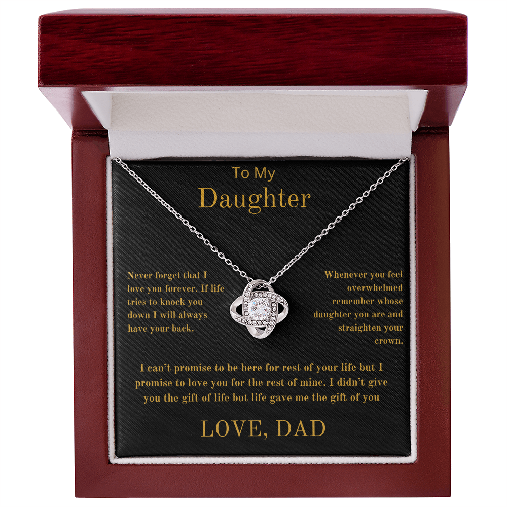 To My Daughter From Dad -  Love Knot Necklace