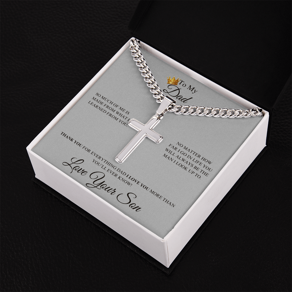To My Dad From Your Son - Cuban Link Chain With Cross